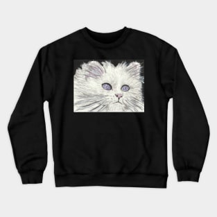 Beauty white cat face  art Crewneck Sweatshirt